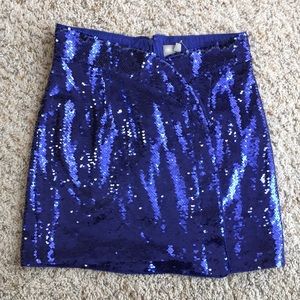 ASOS sequined blue mini skirt